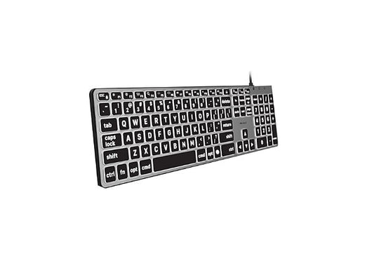 UCABLZKEYLPSG - Macally Backlit Mac Keyboard USB-C A Accs Large Print Dual USB