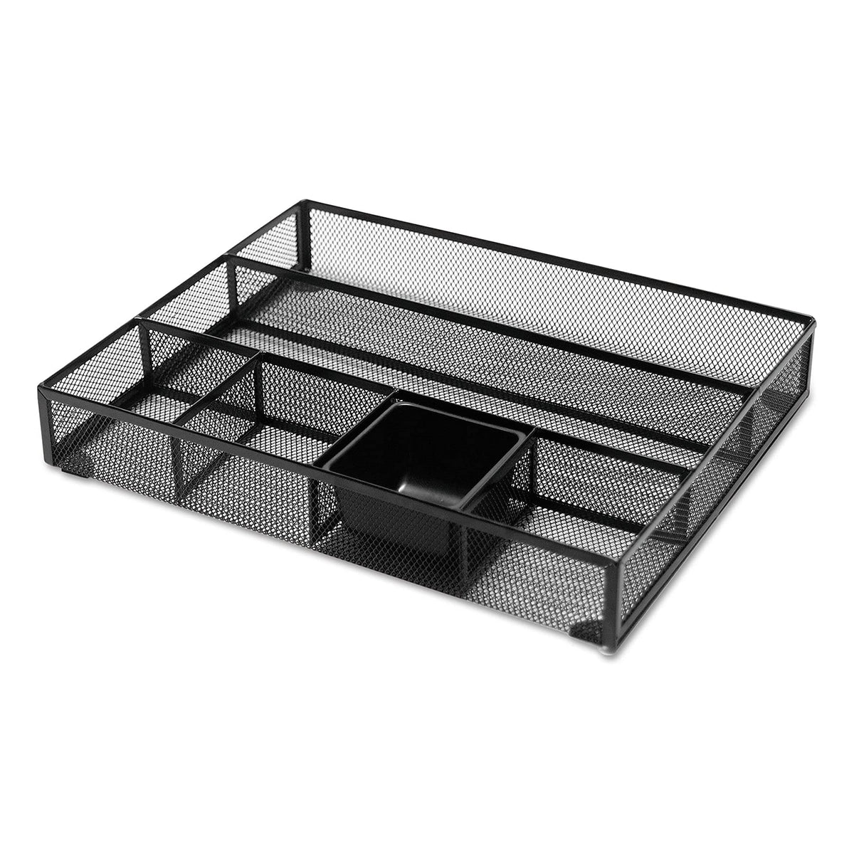 UNV20021 - Universal Metal Mesh Drawer Organizer Six Compartments 15" x 11.88" x 2.5"