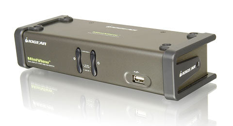 GCS1742 - iogear 2 PORT DUAL VIEW KVM SWITCH W/AUDIO AND USB PERIPHERAL SHARING