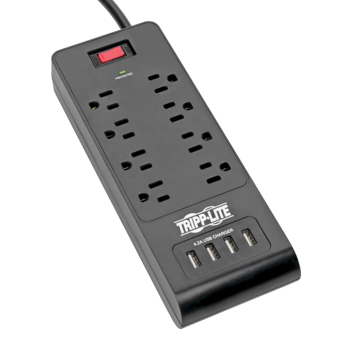 Tripp Lite TLP864USBB surge protector Black 8 AC outlet(s) 120 V 72" (1.83 m)