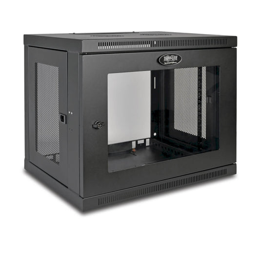 9U WALL MOUNT RACK ENCLOSURE SERVER CABINET W/ ACRYLIC GLASS FRONT DOOR