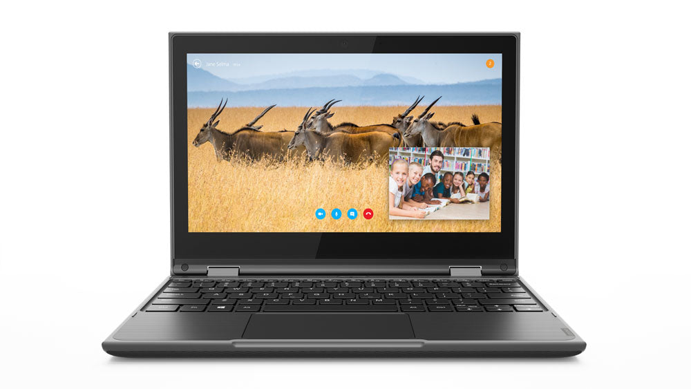 Lenovo 300e 2nd Gen N4100 Hybrid (2-in-1) 11.6" Touchscreen HD IntelÂ® CeleronÂ® 4 GB LPDDR4-SDRAM 64 GB eMMC Wi-Fi 5 (802.11ac) Windows 10 Pro Black