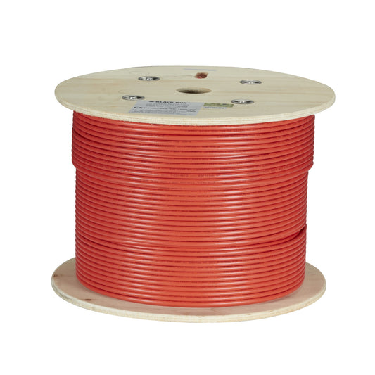 CAT6A 650-MHZ STRANDED ETHERNET BULK CABLE - SHIELDED (S/FTP), CM PVC, POE, RED,