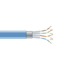 CAT6 250-MHZ STRANDED ETHERNET BULK CABLE - SHIELDED (S/FTP), CM PVC, BLUE, 1000