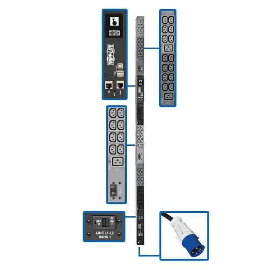 Tripp Lite PDU3EVN6G60B power distribution unit (PDU) 48 AC outlet(s) 0U Black, Gray