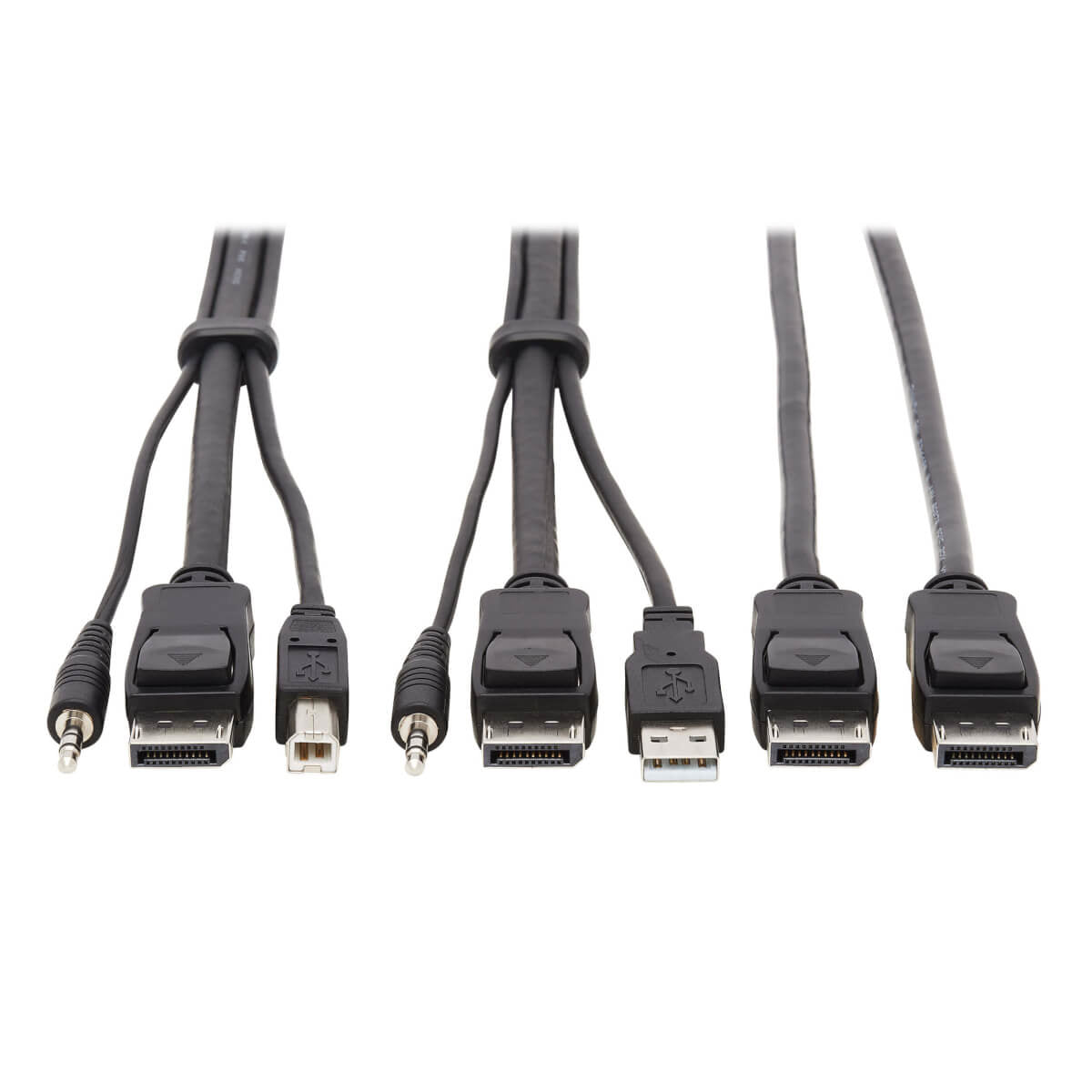 DUAL DISPLAYPORT KVM CABLE KIT - DP, USB, 3.5MM AUDIO (3XM/3XM) + DP (M/M), 4K,