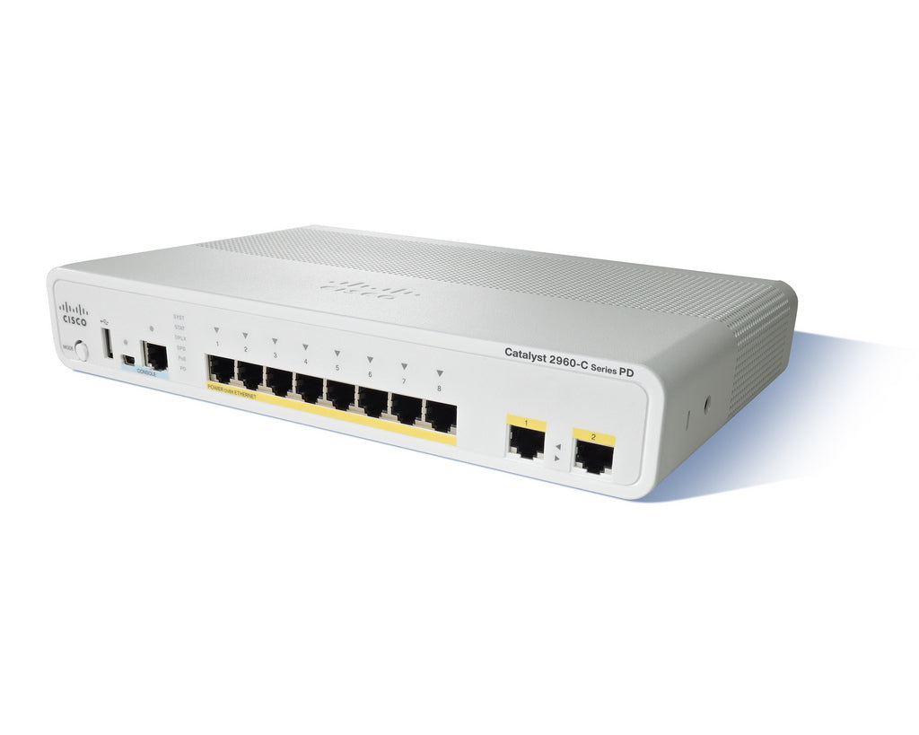 WS-C2960CPD-8TT-L - Cisco CATALYST 2960C PD SWITCH 8 FE, 2 X 1G, P