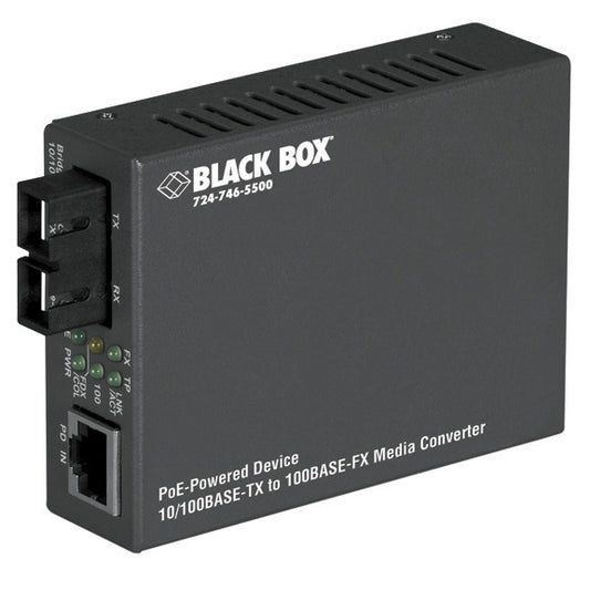 FAST ETHERNET POE PD MEDIA CONVERTER-10/100-MBPS COPPER TO 100-MBPS MULTIMODE FI