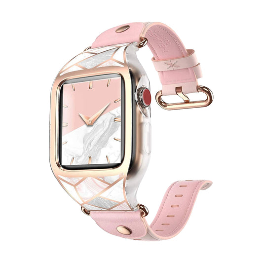 WATCH4-COSM-PIN - i-Blason APPLE 6 5 4 SE 40MM COSMO-MARBLE PINK