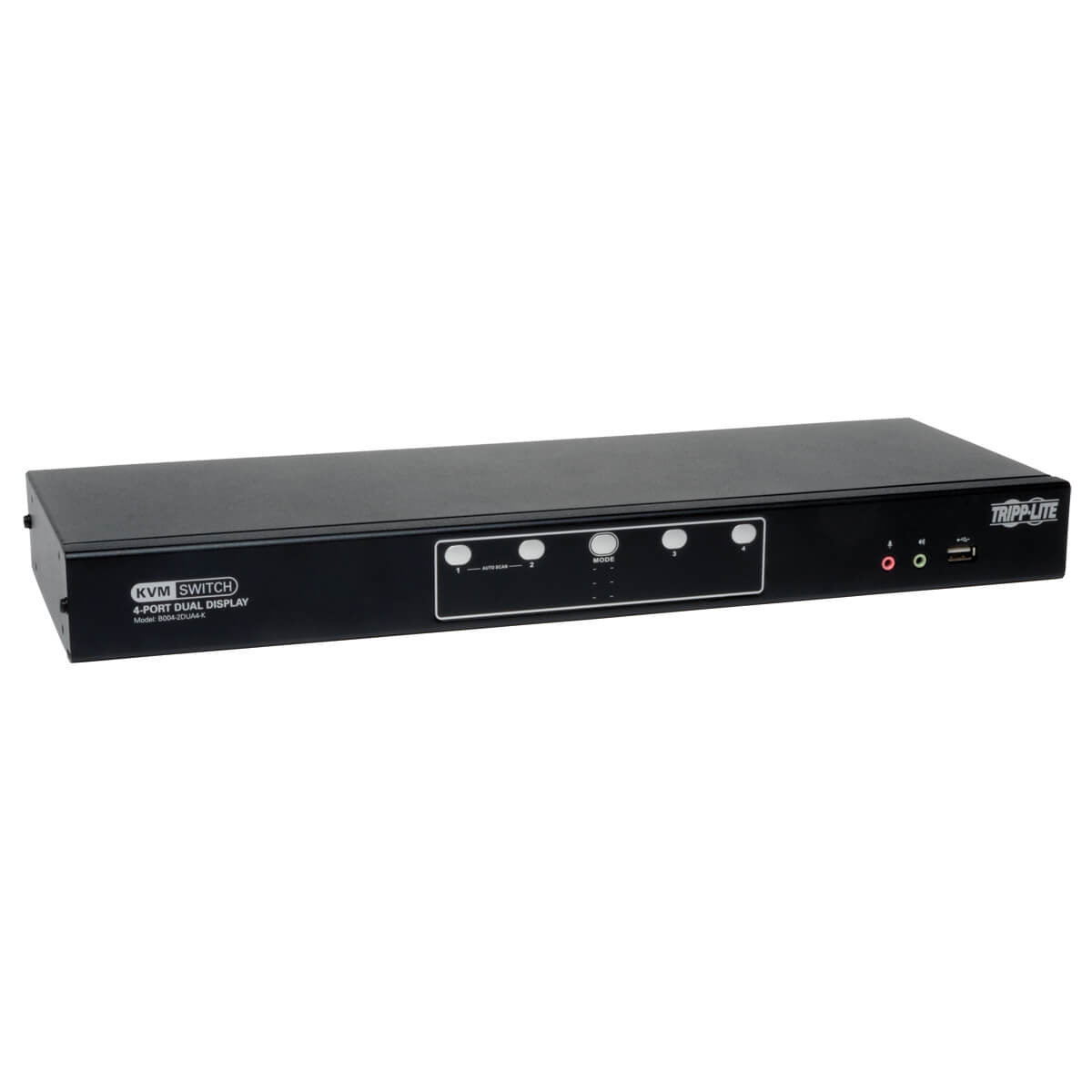 4-PORT DUAL MONITOR DVI KVM SWITCH WITH AUDIO AND USB 2.0 HUB