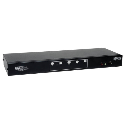 4-PORT DUAL MONITOR DVI KVM SWITCH WITH AUDIO AND USB 2.0 HUB