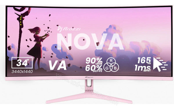 AZ-NO-34T2K165-PNK - Arozzi PCB Nova 34″ Curved VA 165Hz Pink Monitor
