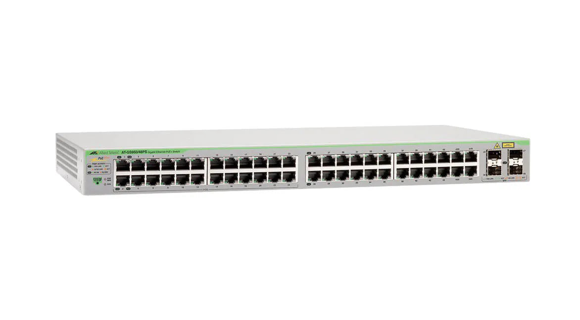 AT-GS950/48PS-10 - Allied Telesis 48 X 10/100/1000T WEBSMART SWITCH, WITH 4 SFP COMBO PORTS, POE+, AND U.S. POWER