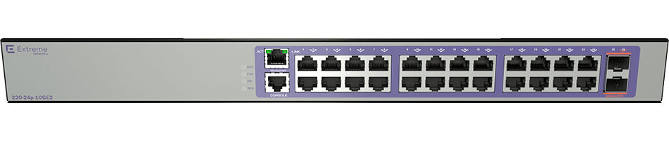 Extreme networks 220-24P-10GE2 Managed L2/L3 Gigabit Ethernet (10/100/1000) Power over Ethernet (PoE) 1U Bronze, Purple