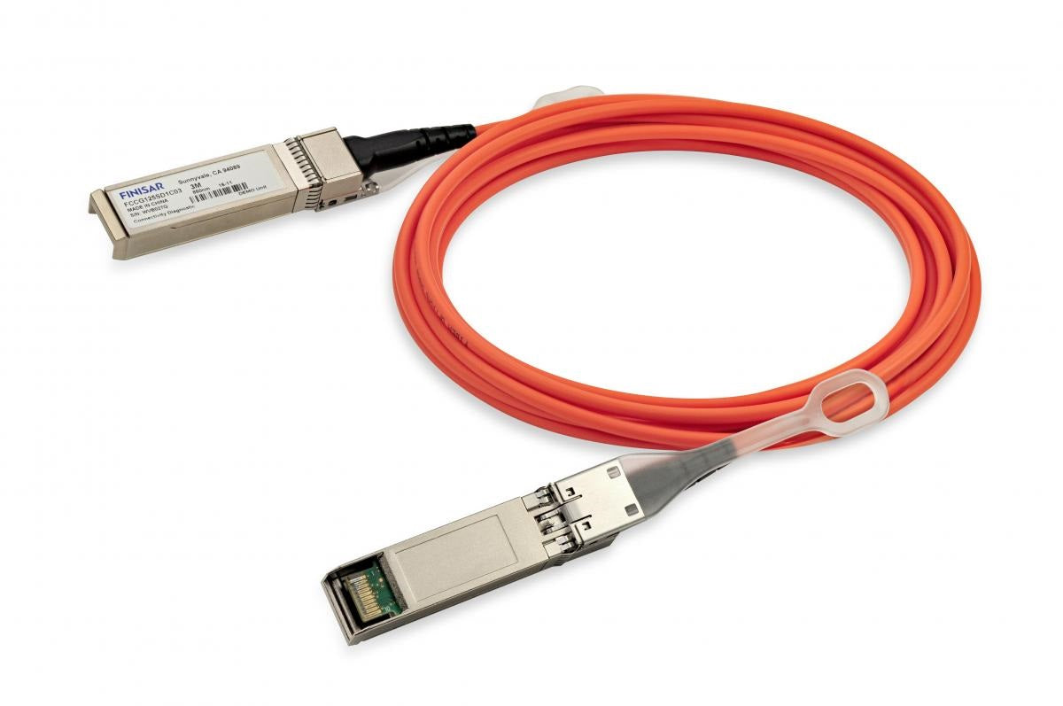 25G, FULL-DUPLEX, ACTIVE OPTICAL CABLE, SFP+ ENDS, ELECTRICAL LIMITING INTERFACE