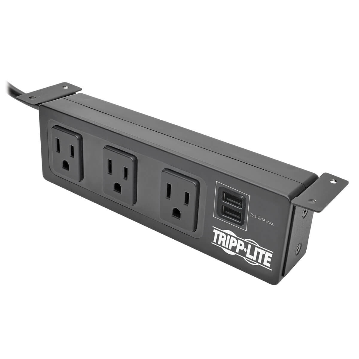 Tripp Lite TLP310USBS surge protector Black 3 AC outlet(s) 120 V 120.1" (3.05 m)