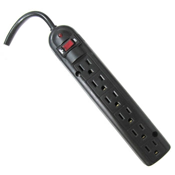 WSP-600PLF-6BK - Weltron 6 OUTLET POWER STRIP 525 6 FT CORD BLACK