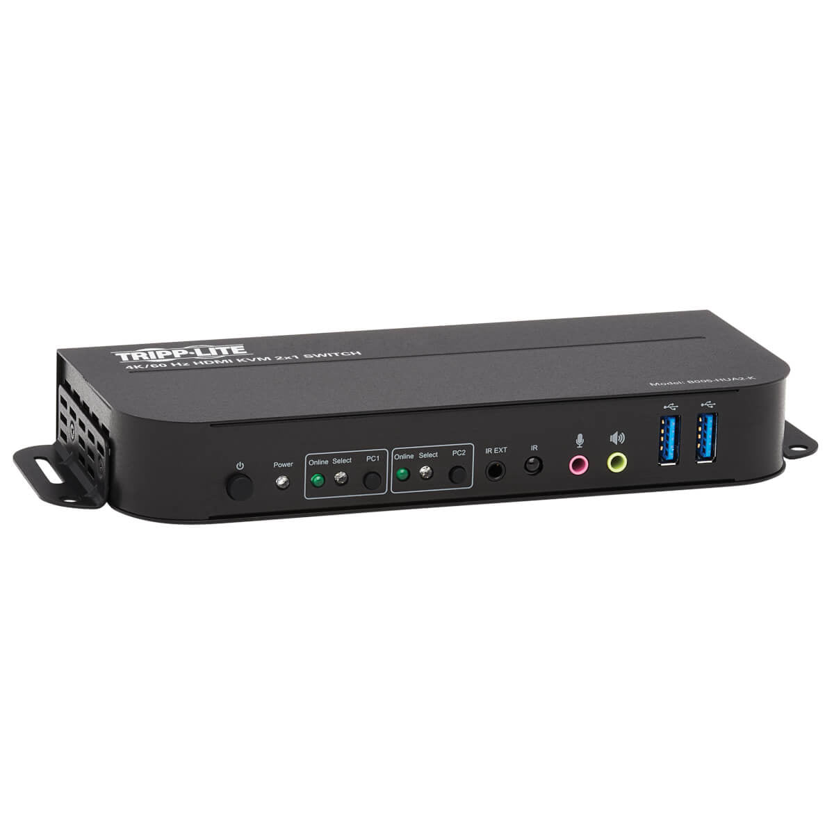 2-PORT HDMI/USB KVM SWITCH 4K 60 HZ, HDR, HDCP 2.2, IR, USB SHARING, USB 3.0 CAB