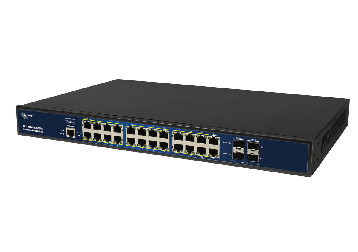 ALL-SG8626PM - Allnet full managed 390W 24x PoE+ 4x SFP Switch