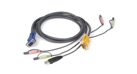 G2L5302U - iogear KEYBOARD / VIDEO / MOUSE / AUDIO CABLE - 4 PIN USB TYPE A, DB-15, MINI-PHONE STE
