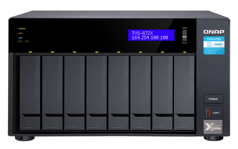 QNAP DESKTOP 8-BAY NAS/ISCSI IP-SAN, INTEL CORE I5-8400T 6-CORE 1.7 GHZ (MAX 3.3