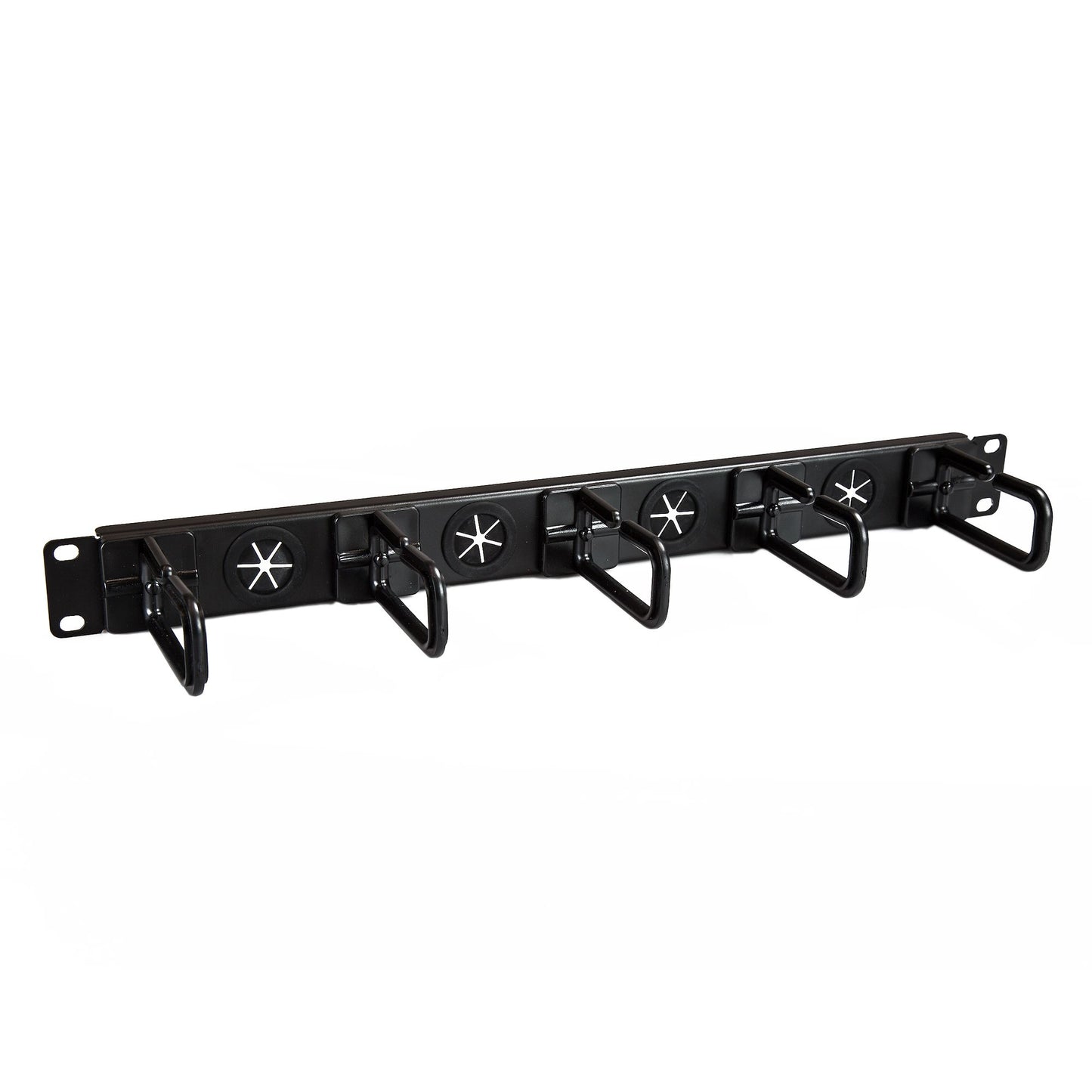 1U 19IN CABLE MANAGEMENT ORGANIZER - D RING HOOK HORIZONTAL - FITS INTO ANY STAN