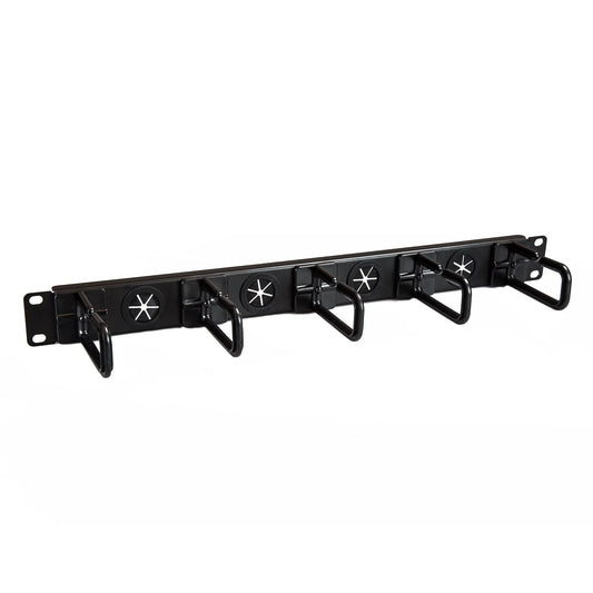 1U 19IN CABLE MANAGEMENT ORGANIZER - D RING HOOK HORIZONTAL - FITS INTO ANY STAN