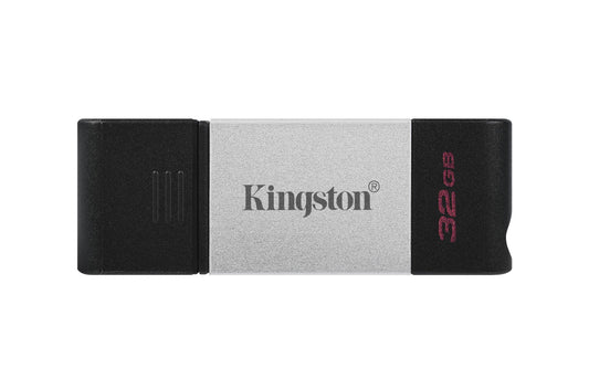 Kingston Technology DataTraveler 80 Co-logo USB flash drive 32 GB USB Type-C 3.2 Gen 1 (3.1 Gen 1) Black, Silver