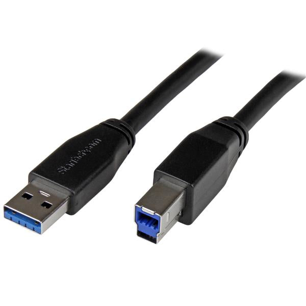 StarTech.com USB3SAB5M USB cable 196.9" (5 m) USB 3.2 Gen 1 (3.1 Gen 1) USB A USB B Black