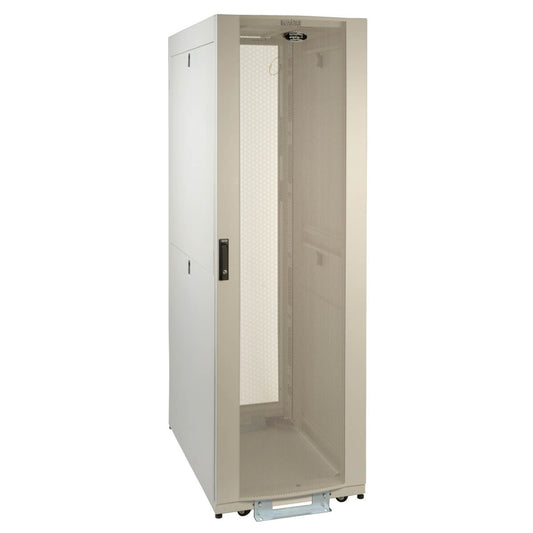 42U RACK ENCLOSURE SERVER CABINET WHITE DOORS & SIDES 3000LB CAP