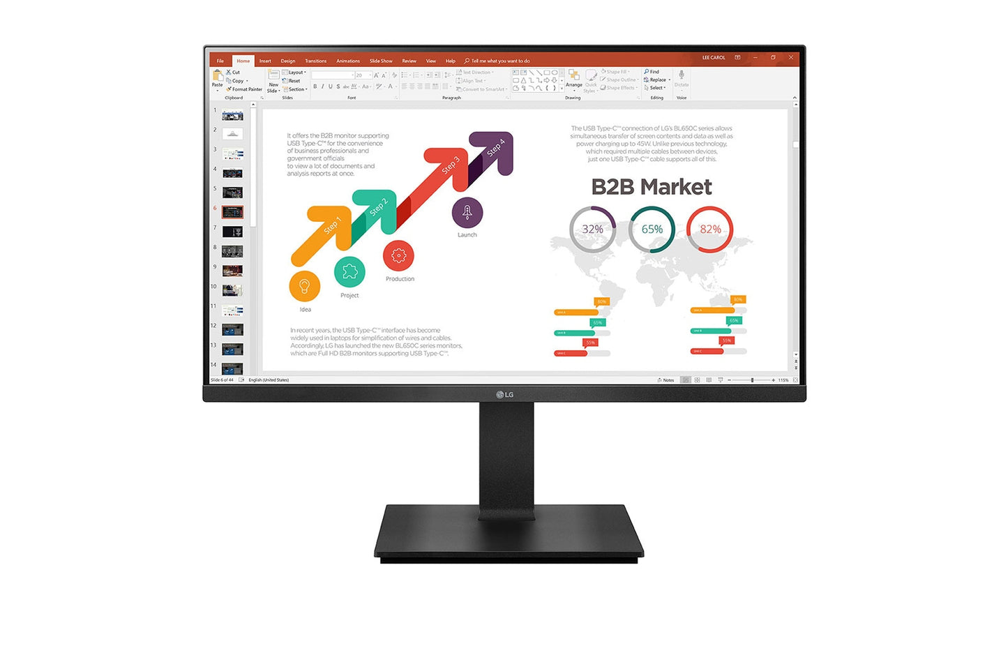 LG 24BP450Y-B computer monitor 23.8" 1920 x 1080 pixels Full HD LED Black