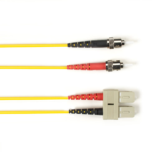 OM1 62.5/125 MULTIMODE FIBER OPTIC PATCH CABLE - LSZH, ST TO SC, YELLOW, 2-M (6.