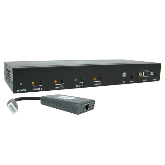 4-PORT HDMI SWITCH KIT OVER CAT6 EXTENDER WITH POC, 4K 60HZ 4:4:4, HDMI 2.0, UP