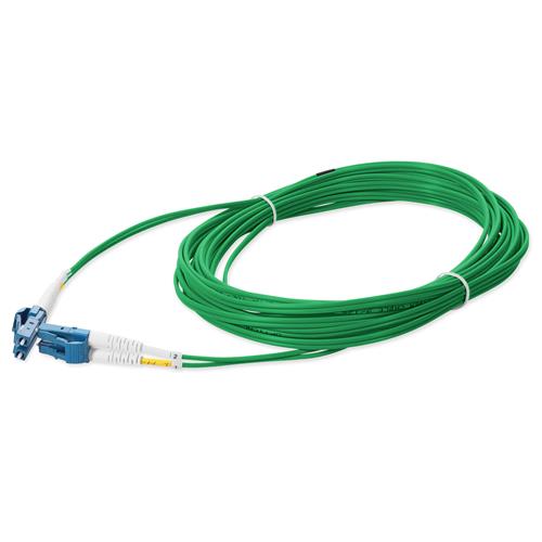 C2G 10m LC/ST Plenum-Rated 9/125 Duplex Single-Mode Fiber Patch Cable - Green fiber optic cable 393.7" (10 m)