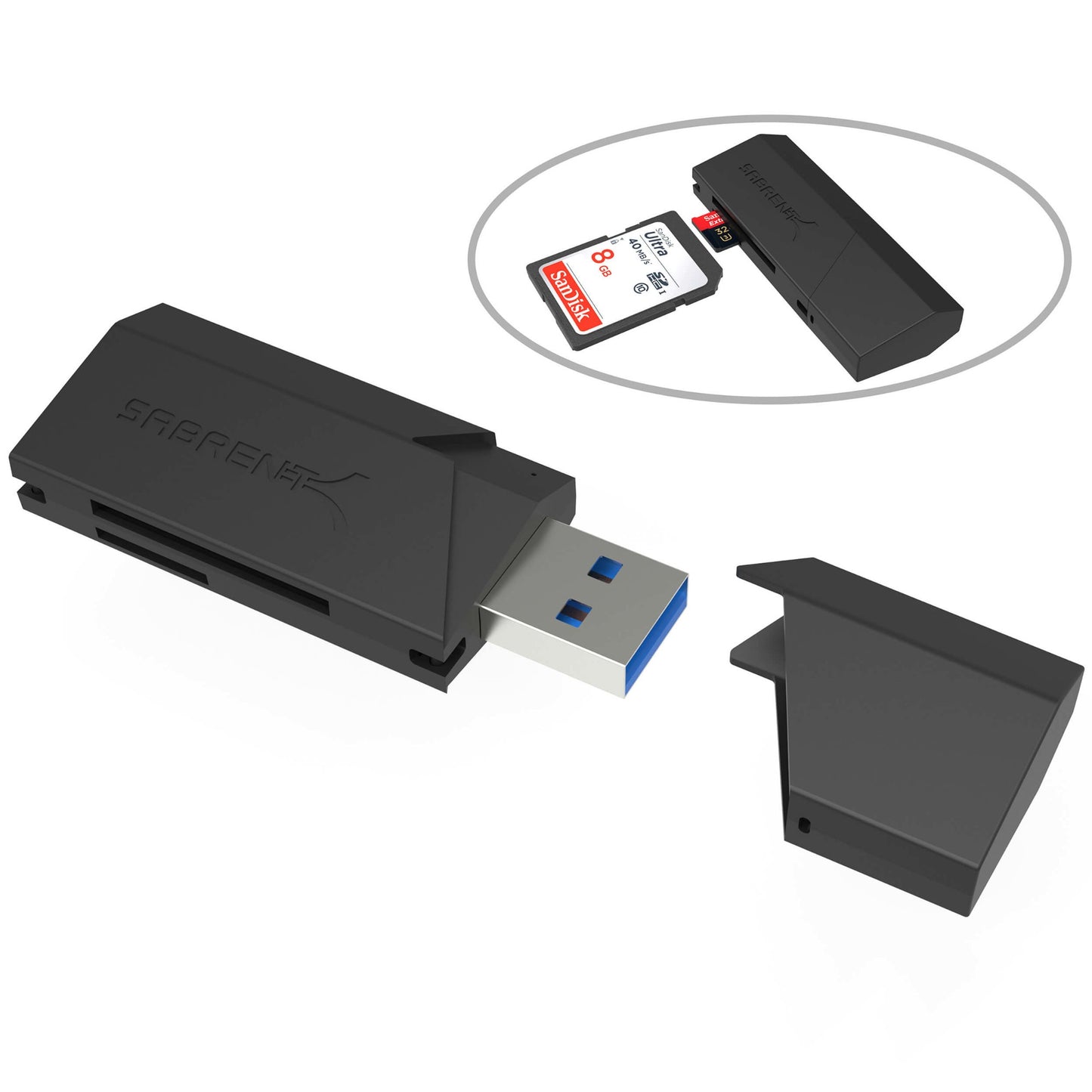 Sabrent CR-UMSS-PK100 card reader USB 3.2 Gen 1 (3.1 Gen 1) Type-A Black