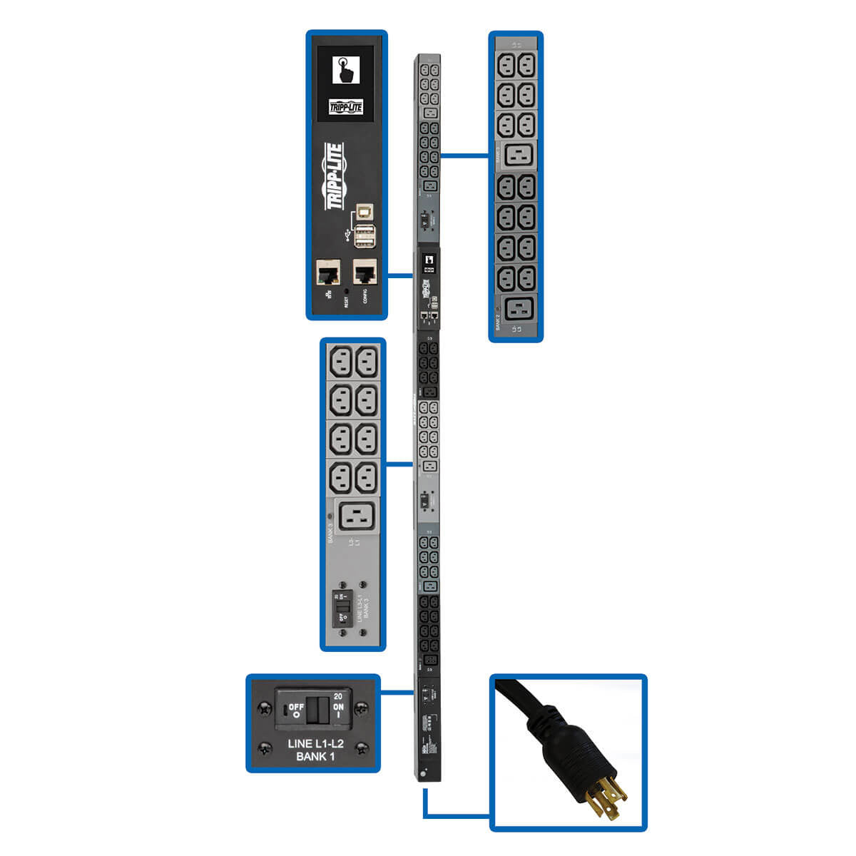 Tripp Lite PDU3EVN10L1530B power distribution unit (PDU) 48 AC outlet(s) 0U Black