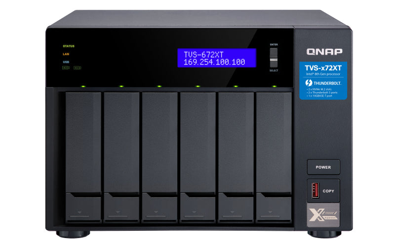 QNAP TVS-672XT NAS Tower Ethernet LAN Black i3-8100T