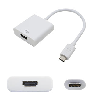 USBC2HDMIW - AddOn Networks ADDON 20CM (8IN) USB 3.1 TYPE (C) MALE TO HDMI FEMALE WHITE ADAPTER CABLE