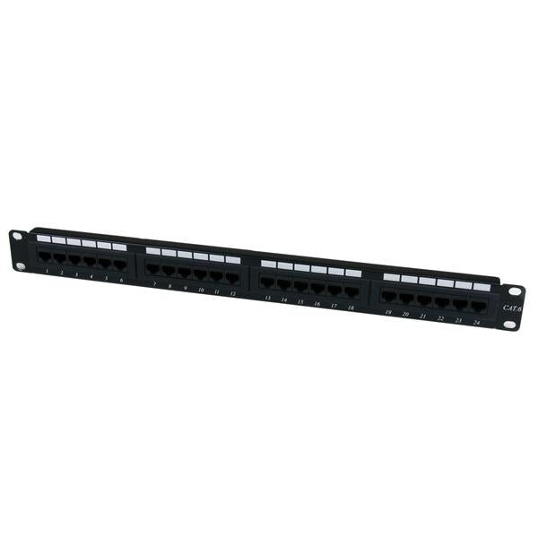 ORGANIZE UP TO 24 CAT6 PATCH CABLES - 110 TYPE PATCH PANEL - 1U 24 PORT CAT6 RAC