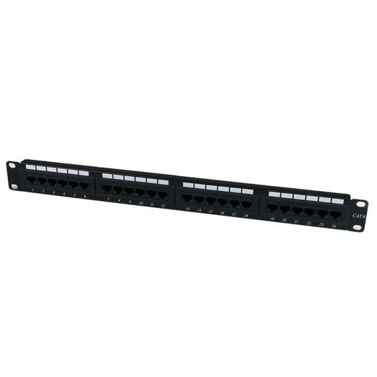 ORGANIZE UP TO 24 CAT6 PATCH CABLES - 110 TYPE PATCH PANEL - 1U 24 PORT CAT6 RAC