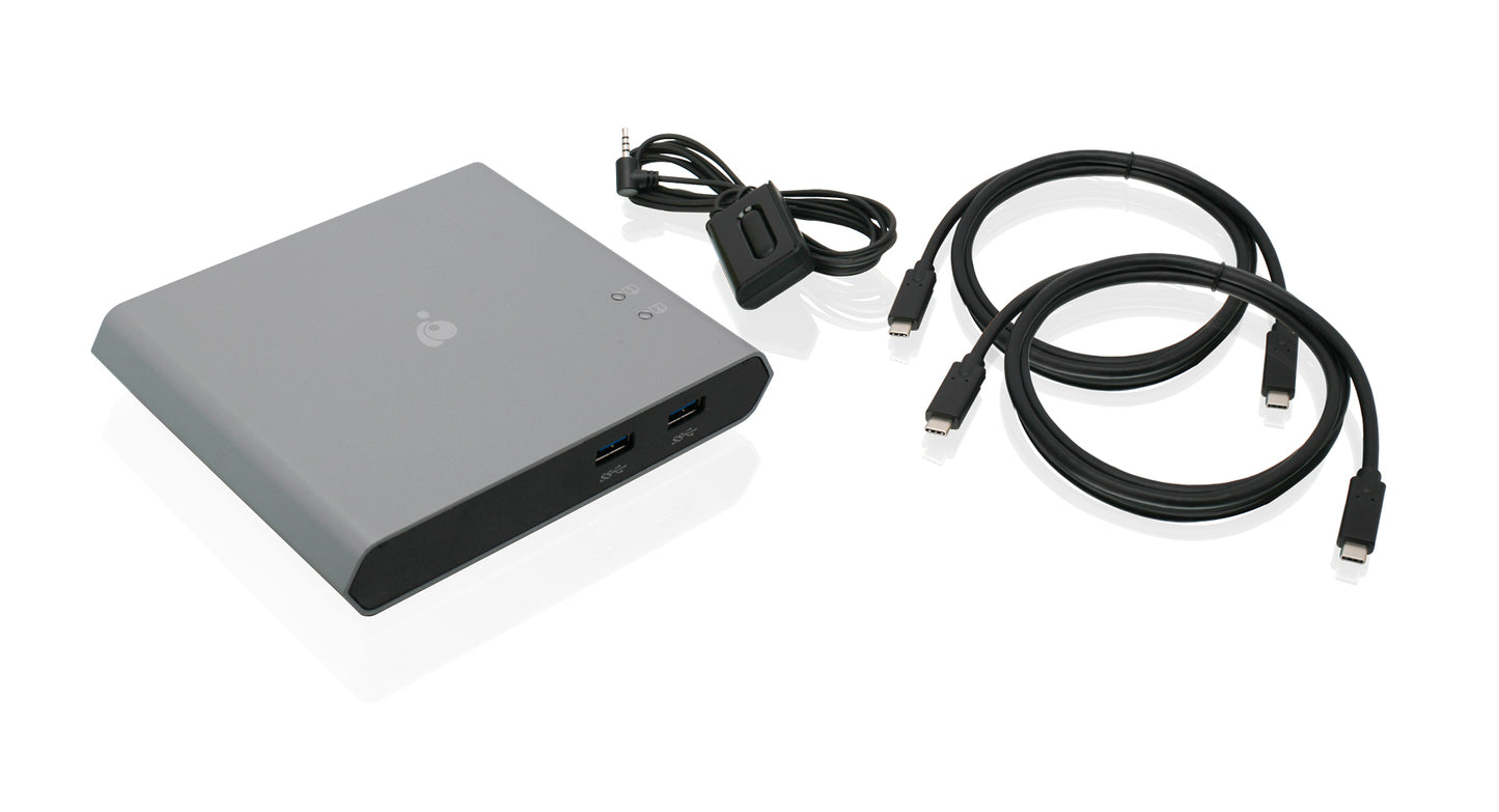 GUD3C04 - iogear EASILY SWITCH BETWEEN TWO USB-C DEVICES AND CONTROL THEM WITH ONE KEYBOARD, ONE