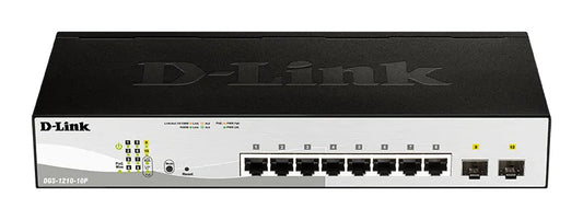 DGS-1210-10P - D-Link DGS-1210 SERIES SMART MANAGED 10-PORT GIGABIT POE SWITCH INCLUDING 2 GIGABIT SFP