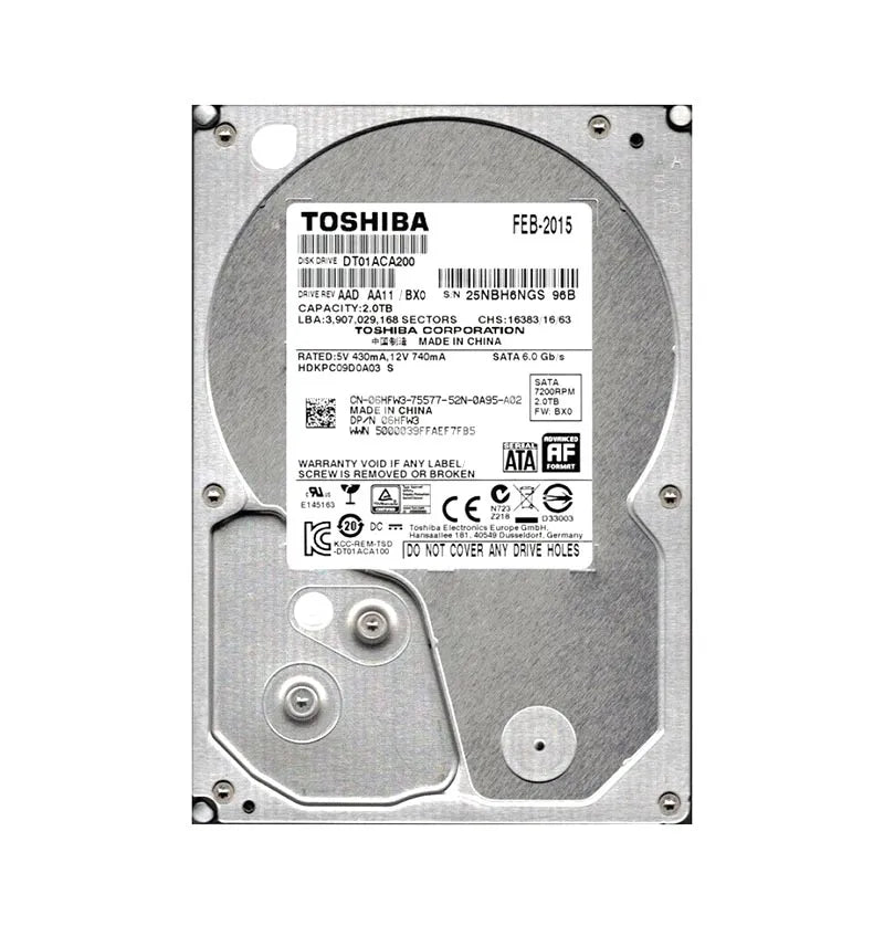 DT01ACA200 - Toshiba 2TB SATA 6GB/S 7.2K RPM 64MB