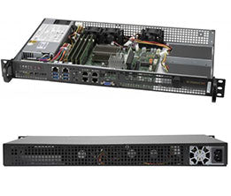 SUPER SERVER-INTEL, EMBEDDED 1U, DENVERTON, A2SDV-16C-TLN5F + CSE-505-203B, BLAC