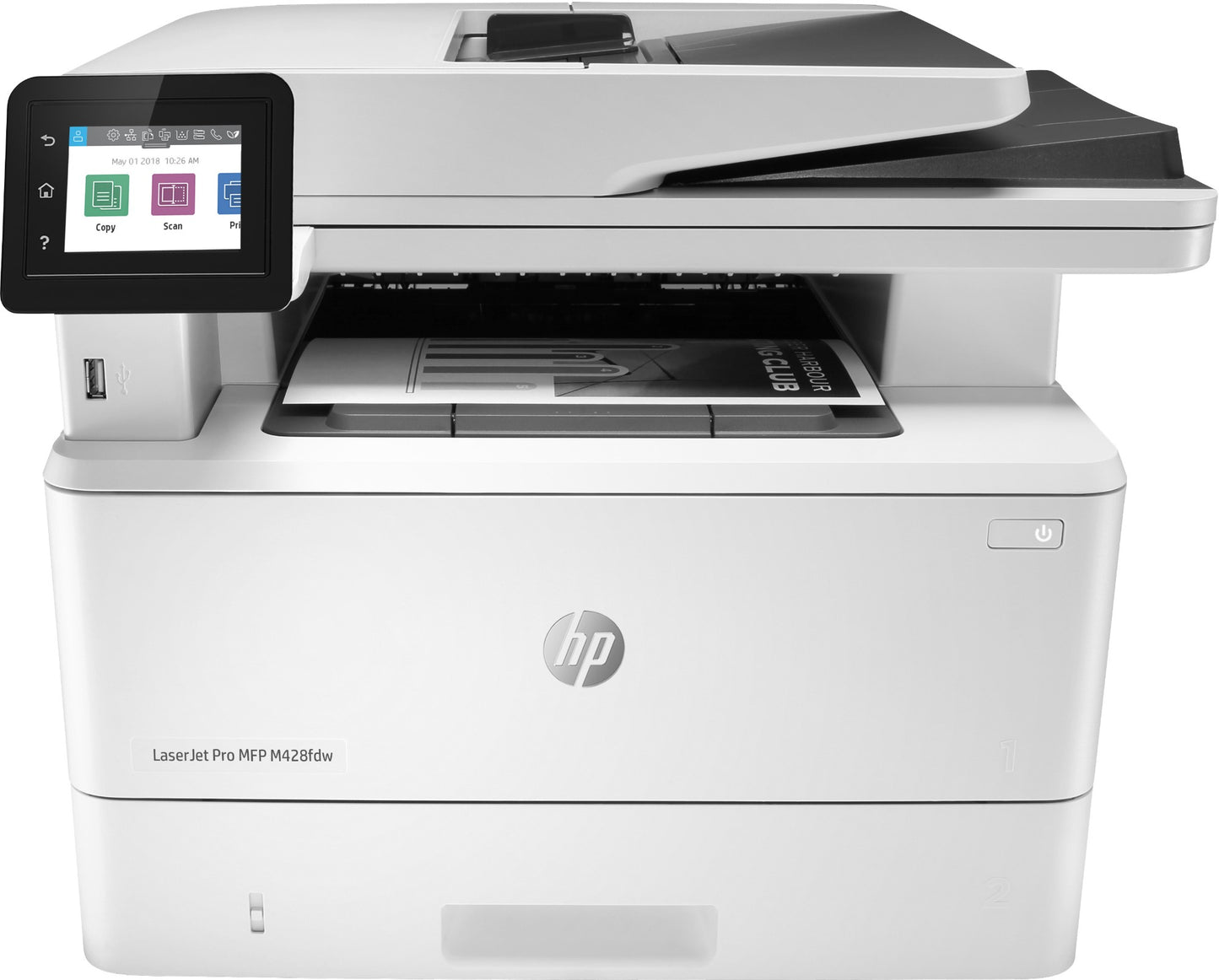 HP LaserJet Pro MFP M428fdw, 50-sheet ADF; Scan to Cloud/Workflow; Dual-sided scanning; Print from USB (Office Docs); Fast 2 sided printing