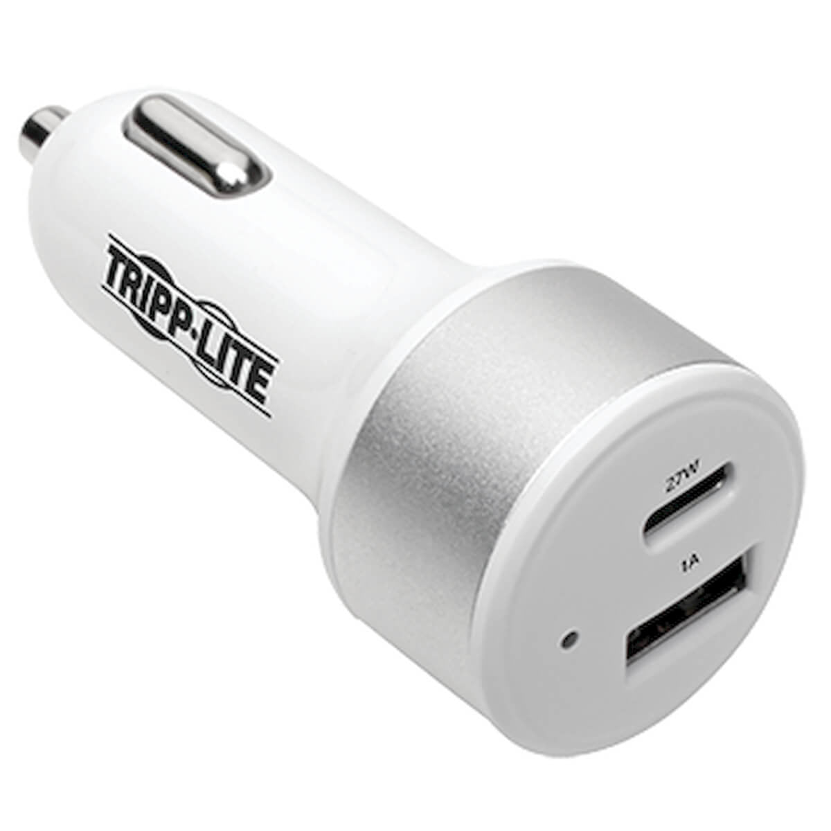 U280-C02-C1A1 - Tripp Lite DUAL-PORT USB CAR CHARGER WITH PD CHARGING - USB TYPE C (27W) & USB TYPE A (5V 1