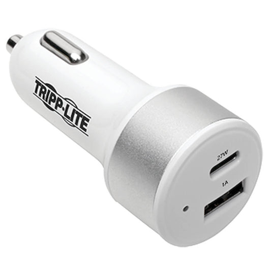 U280-C02-C1A1 - Tripp Lite DUAL-PORT USB CAR CHARGER WITH PD CHARGING - USB TYPE C (27W) & USB TYPE A (5V 1
