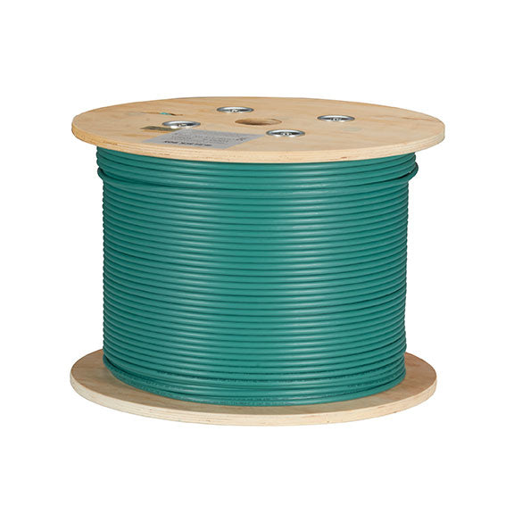 CAT6A 650-MHZ SOLID ETHERNET BULK CABLE - UNSHIELDED (UTP), CMR PVC, GREEN, 1000