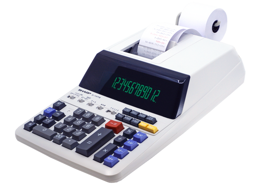 EL1197P-R - Sharp Two-Color Printing Desktop Calculator 12-Digit Fluo