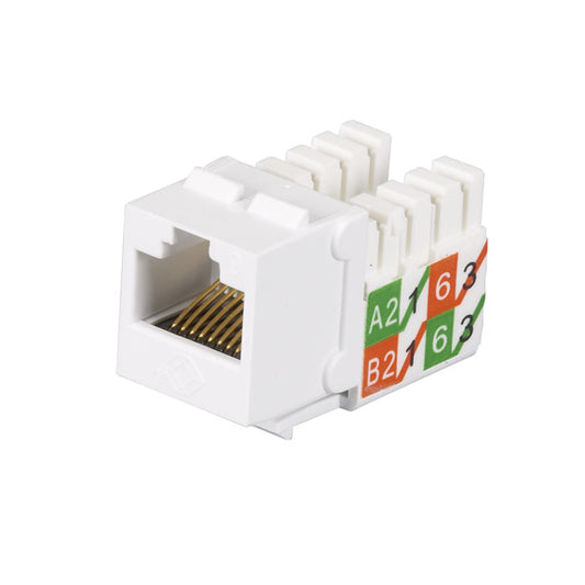 FMT639-R3-25PAK - Black Box CAT6 KEYSTONE JACK - UNSHIELDED, 110 PUNCHDOWN TYPE, TAA, WHITE, 25-PACK, GSA, T